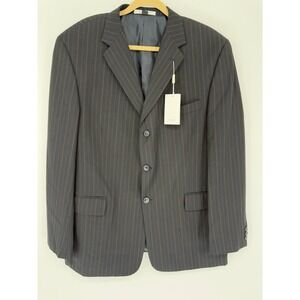 Angelo Rossi Blazer Mens 46R Navy‎ Pinstripe Single Breasted 3 Button Lined RM3